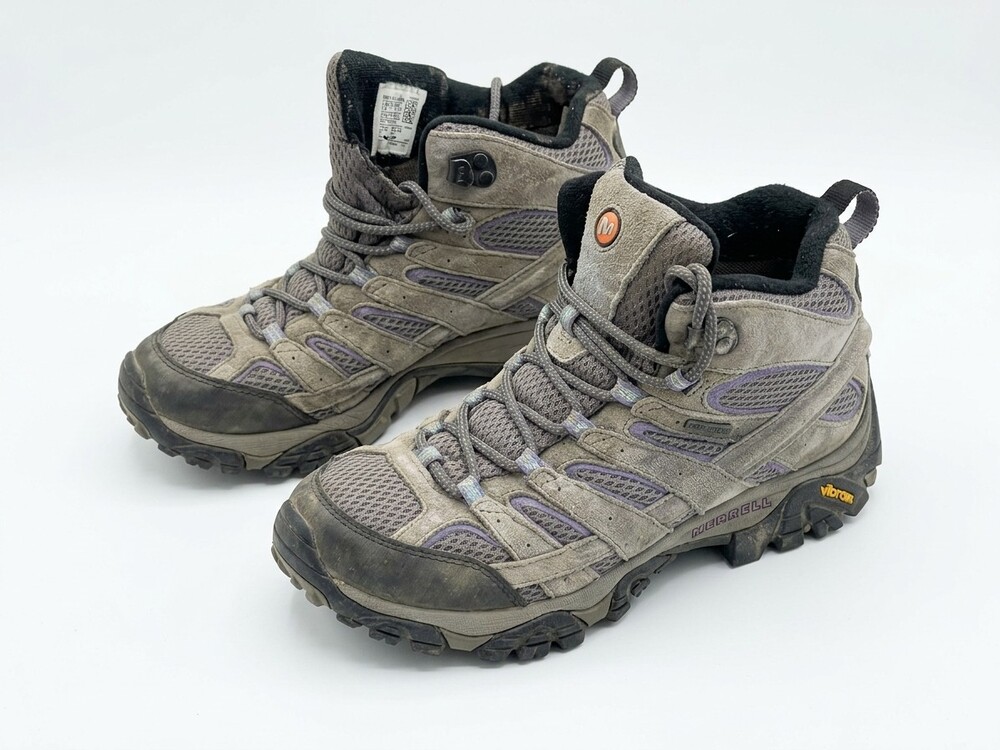 Merrell J06054 Womens 8 Hiking Boots Moab 2 Mid Waterproof Granite Leather